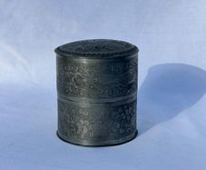 Vintage Chinese Pewter Double Box - Kut Hing Swatow
