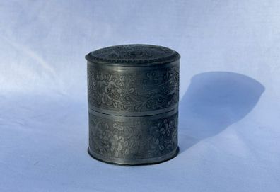 Vintage Chinese Pewter Double Box - Kut Hing Swatow