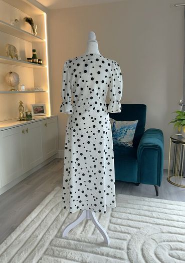 Brand-new Ladies White & Black Polka Dot Dress from River Island