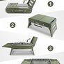 34 x 23 cm Foldable Portable Charcoal Grill, Small Camping Barbecue Charcoal, Picnic Grill, BBQ Grill for Outdoor, Suitable for Gardens, Beaches, Lawns and Table Tops, Green Image 2