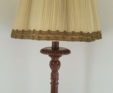 Vintage carved laquered wood standard lamp