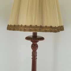 Vintage carved laquered wood standard lamp