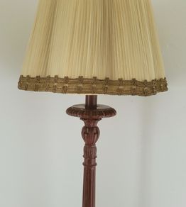 Vintage carved laquered wood standard lamp