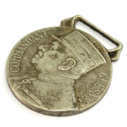 Vintage French Homage Medal To Commandant Guesnet