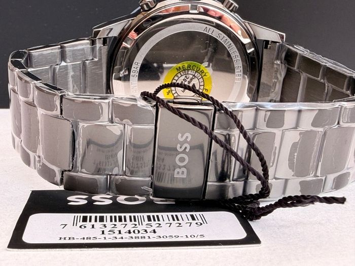 BOSS by Hugo Boss Grey Steel Olive Green Dial Solar-Chronograph Men's Watch - 1514034