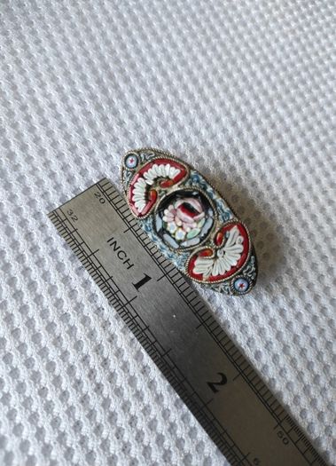 Vintage Italy micro mosaic brooch