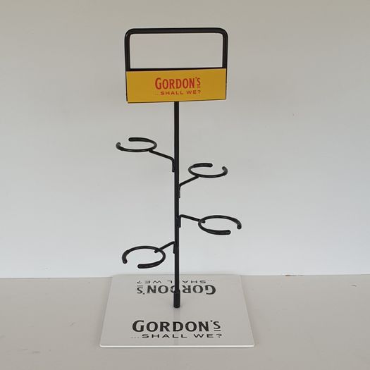 Gordon's Gin metal glass display stand holds 4 glasses