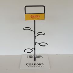 Gordon's Gin metal glass display stand holds 4 glasses