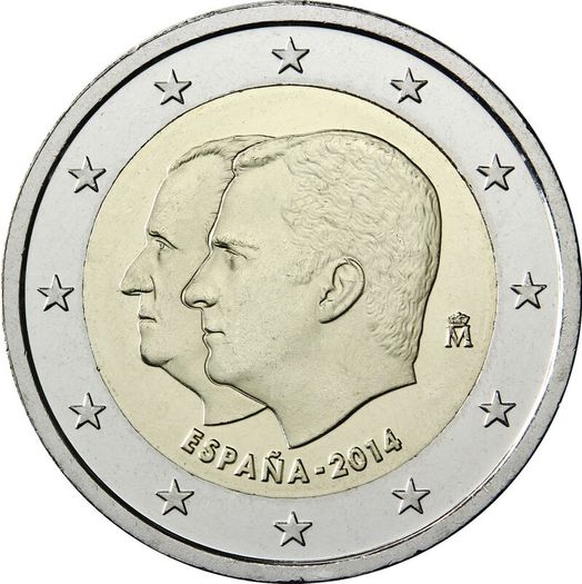 Spain 2 Euro Commemorative Coin 2014 -King Felipe VI. Uncirculated.