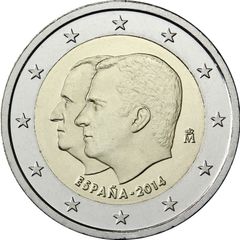 Spain 2 Euro Commemorative Coin 2014 -King Felipe VI. Uncirculated.