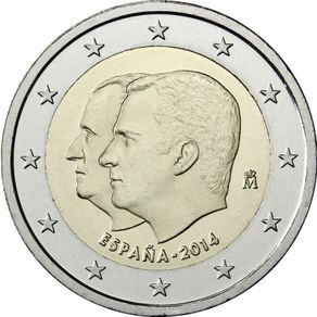 Spain 2 Euro Commemorative Coin 2014 -King Felipe VI. Uncirculated.