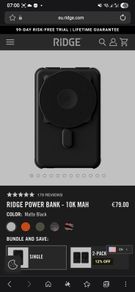 Ridge Magnetic Power Bank 10000mAh MagSafe Compatible 5-in-1 Matte Black