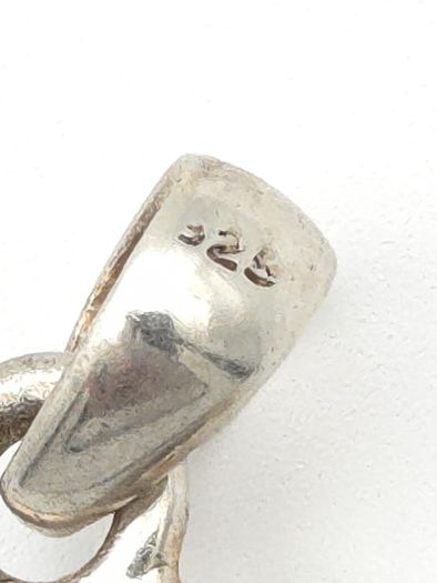 Vintage 925 Sterling Silver & Smoky Quartz Teardrop Scrollwork Pendant