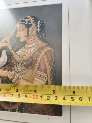 Framed Indian Folk Art, Royal Princess with Pigeon, Mughal Art, Indian Royal Queen , Indian Prints, Indian Printable Wall Art, Indian Art, Vintage