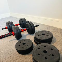 30kg Adjustable Dumbbell & Barbell Set