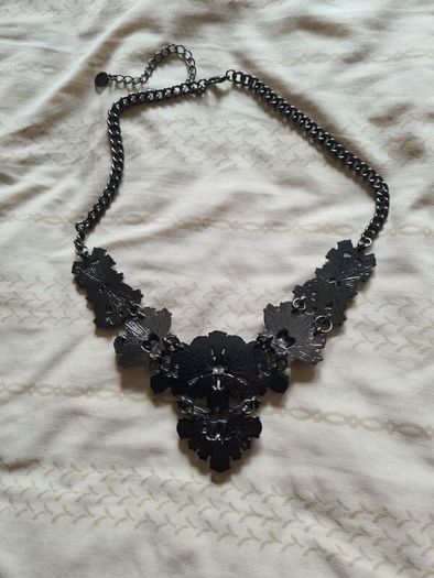Blue & Silver Chunky Flower Necklace