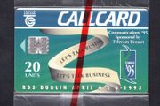 1995 Ireland 20 unit Communications 1995 expo at the RDS, Dublin (Schlumberger SC7) Call Card Mint in packaging