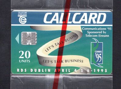1995 Ireland 20 unit Communications 1995 expo at the RDS, Dublin (Schlumberger SC7) Call Card Mint in packaging