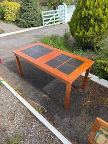 Pine Dining Table With Slate Inserts