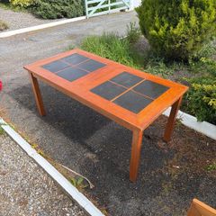Pine Dining Table With Slate Inserts