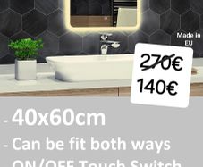 LED Bathroom Mirror Vanity Makeup Cosmetic 40x60cm Illuminated Bright Light Ensuite