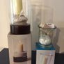 Large Glass Candle Holders, Storm Lanterns  with rustic Storage Basket Image 8