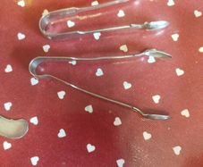Antique silver-plated sugar tongs