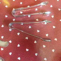 Antique silver-plated sugar tongs