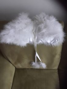 Girl Communion Shrug/Child Bridesmaid Cape Wrap Real Feathers