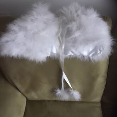Girl Communion Shrug/Child Bridesmaid Cape Wrap Real Feathers
