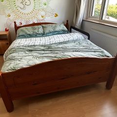 Solid pine king size bed frame