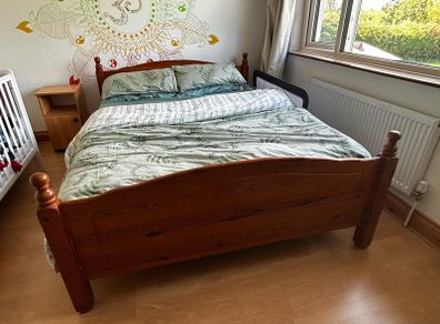 Solid pine king size bed frame