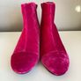 Marks and Spencers Insolia collection fuchsia pink velvet zip boots. Image 2