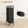 4 Drawer Fabric Dresser Chest of Drawers, Slim Storage Cabinet with Steel Frame for Small Spaces, Bedroom, Black4 Drawer Fabric Dresser Chest of Drawers, Slim Storage Cabinet with Steel Frame for Small Spaces, Bedroom, Black Image 2