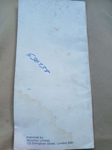 Vintage Securicor Manual