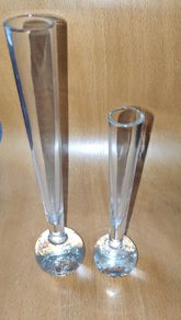 Vintage glass controlled bubbles 2 bud vases