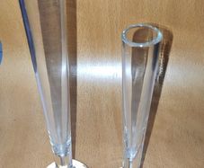 Vintage glass controlled bubbles 2 bud vases