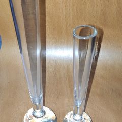 Vintage glass controlled bubbles 2 bud vases