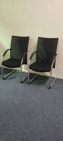 2 x Black & Cheome Office/Reception chairs