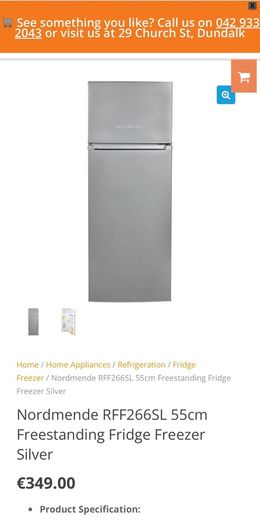 Nordmende 55cm Freestanding Fridge Freezer Silver