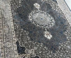 Persian-Style Rug  Grey & Blue, Brand New Unused