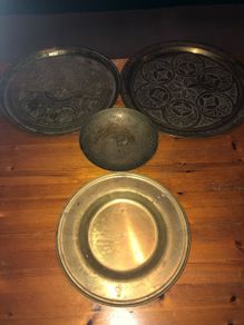 4 x brass trays