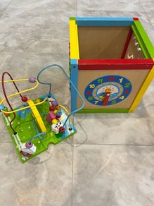 Toddler activity cube with storage