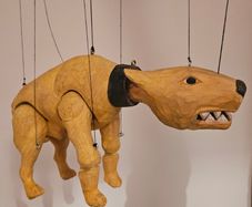 Angry Dog Handmade Wooden Marionette