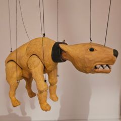 Angry Dog Handmade Wooden Marionette
