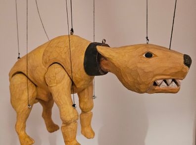 Angry Dog Handmade Wooden Marionette