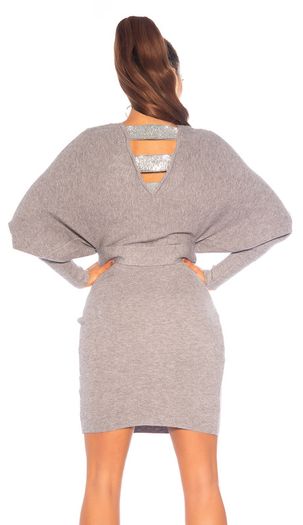 V-neck Knit Dress With Decorative Buckle Fits 6-8-10 Worn Once For 2 Hours Like New