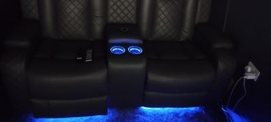 twin home cinema Black electric recliner two months old.  Upgrading to a three seaterPerfect condition perfect condition