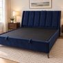40% Off Retail | Navy Upholstered Ottoman Storage Bed Frame Image 3
