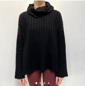 Black roll neck knit jumper